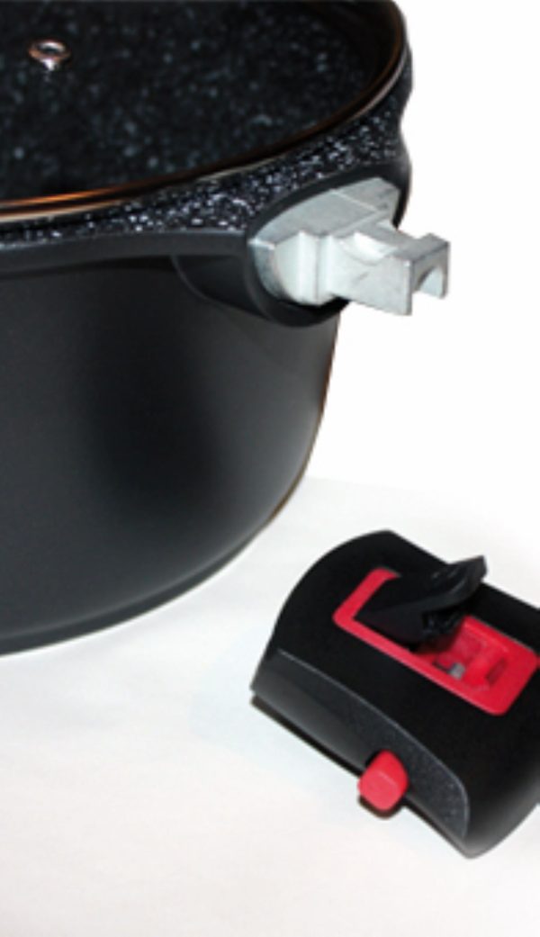 Faitout anti-adhérent avec couvercle & 2 anses amovibles - Granit pro – Image 4