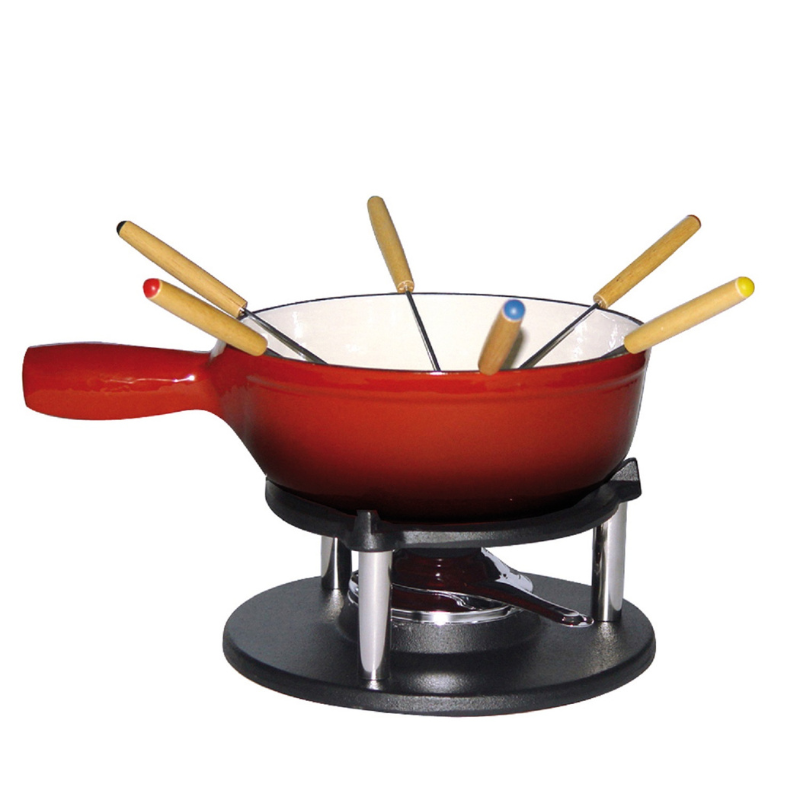 Poêlon fondue rouge 24 cm