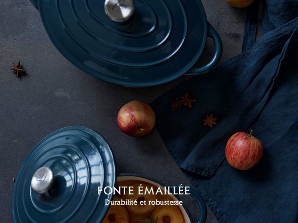 Cocotte ronde avec couvercle Vert d'eau – Image 3