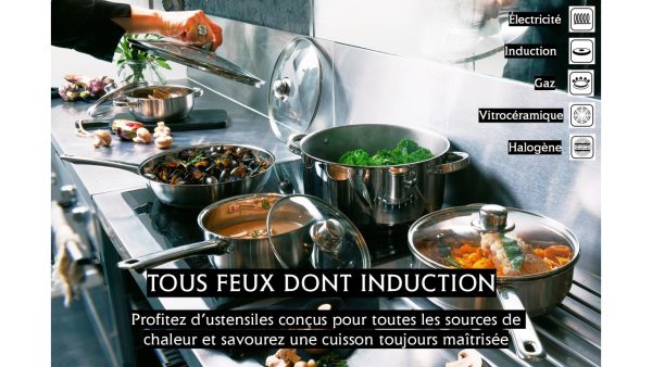 Traiteur en acier inoxydable avec couvercle en verre - Saphir Métal – Image 2