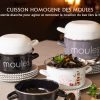 Marmite à moule grise avec couvercle rouge - 20cm – Image 2
