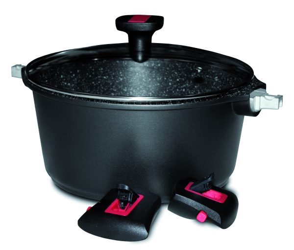 Faitout anti-adhérent avec couvercle & 2 anses amovibles - 26cm - Granit pro céramique – Image 2