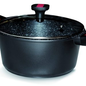 Faitout anti-adhérent avec couvercle & 2 anses amovibles - 26cm - Granit pro céramique