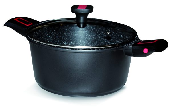 Faitout anti-adhérent avec couvercle & 2 anses amovibles - 26cm - Granit pro céramique