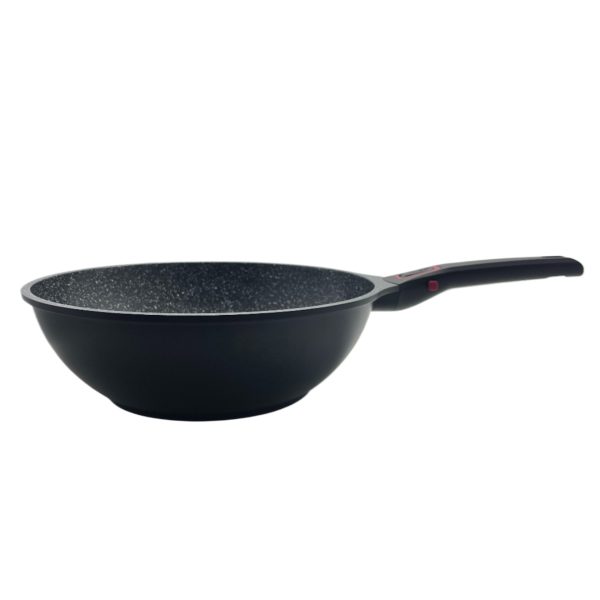 Wok anti-adhérent & Poignée longue amovible - 30cm - Granit pro céramique