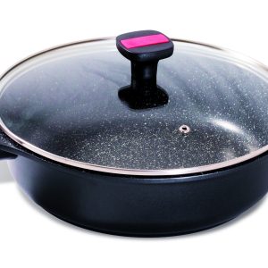 Sauteuse anti-adhérente avec couvercle & Poignée et 2 anses amovibles - Granit pro céramique