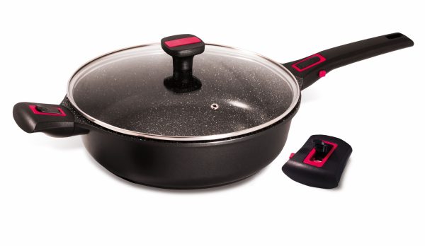 Sauteuse anti-adhésive avec couvercle & Poignée et 2 anses amovibles - Granit pro céramique – Image 2
