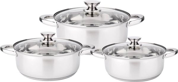 Faitout en inox avec couvercle en verre – Image 2