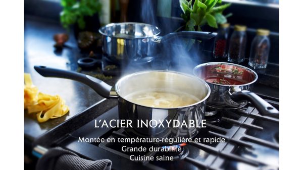 Casserole en acier inoxydable avec couvercle en verre - Saphir Bakélite – Image 2