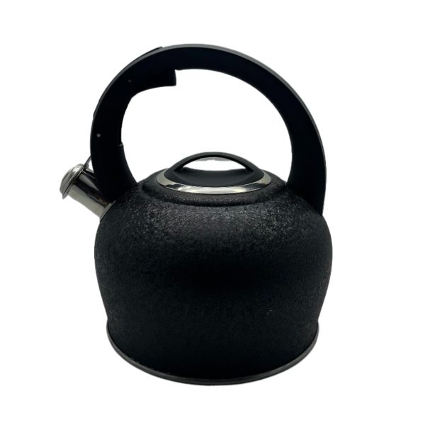 Bouilloire à sifflet inox 2,5 litres coloris noir martelée 19 x 13,5 cm – Image 2