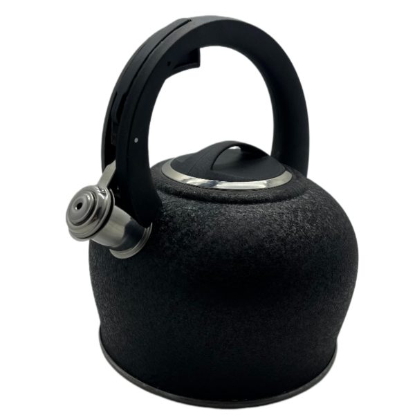 Bouilloire à sifflet inox 2,5 litres coloris noir martelée 19 x 13,5 cm – Image 3