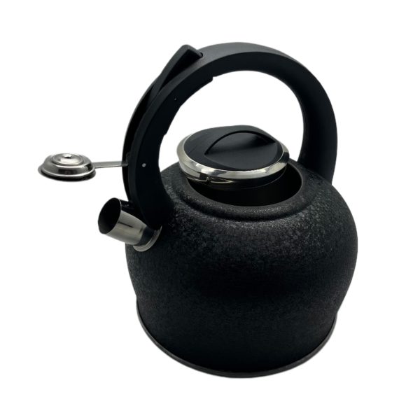 Bouilloire à sifflet inox 2,5 litres coloris noir martelée 19 x 13,5 cm – Image 4